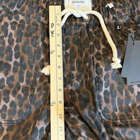 NEW! One Teaspoon Bronze Leopard Shabbies Drawstring Elastic Waist Size XS - Picture 11 of 13